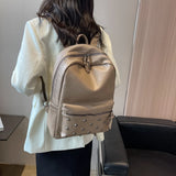 Lkblock New Rock Style Women Backpack Big Capacity Fashion Bags for Girls High Quality Rivet Design Bagpack Mochila Feminina