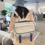 Lkblock Korean Chic Sweet Y2k Aesthetic Backpacks Women Kawaii Preppy All Match Handbags New Fashion Patchwork Contrast Color Schoolbags