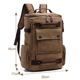 Lkblock Men's Backpack Vintage Canvas Backpack School Bag Men's Travel Bags Large Capacity Backpack Laptop Backpack Bag High Qualit