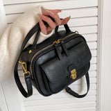Lkblock Vintage Handbag High Quality PU Leather Single Shoulder Crossbody Bags for Women New Luxury Ladies Commute Tote Bag