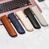 Lkblock Simple Zipper Pen Holder PU Leather Pencil Bag Fountain Pen Storage Pouch Portable Pen Sleeve Case School Office Supplies