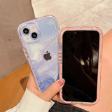 Lkblock Super Shockproof Gradient Marble Bumper Phone Case For iPhone 14 11 12 13 15 Pro XS Max X XR Clear Soft Silicone Back Cover Case