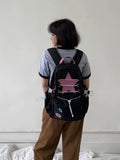 Lkblock Preppy Style Star Backpack for Women Korean Large Capacity High School and College Student Backpacks Fashion Casual Y2k Bags