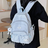 Lkblock Japanese Leisure Ins Literary School Small Fresh Plaid Backpack Female Korean Junior High School Students Backpack