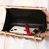 Lkblock High Quality Women Colorful Stone Evening Bags Wedding Party Wallet with Chain Banquet Bag Phone Crossbody Luxury Designers