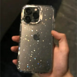 Lkblock Luxury Bling Glitter Clear Phone Case For iPhone 16 15 14 13 12 11 Pro Max X XR XS 7 8 Plus Shockproof Transparent Soft Cover