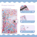 Lkblock A6 Budget Binder Cover With 10Pcs Transparent Cash Envelopes Waterproof PVC Zippered Cash Bags For Budget