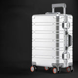 Lkblock TravelTrolley Luggage 100% Aluminum-magnesium Alloy Travel Suitcase Rolling Luggage 20‘’Carry-On Cabin Suitcase Travel Bags