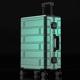 Lkblock All Aluminum Magnesium Alloy Rolling Luggage Case TSA Combination Lock Large Travel Bag with Wheels Business Hand Luggage