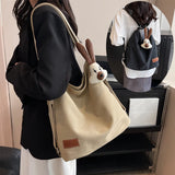 Lkblock Multifunction Canvas Bags Women Shoulder Handbag Casual Fashion Crossbody Bag for Female Big Capacity Tote Double Shoulder Bolsa