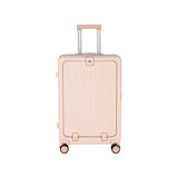 Lkblock Front Open Suitcase Rolling Luggage Suitcase 20 22 24 26 Inch Aluminium Alloy Trolley Handle Carry on Luggage Storage Travel Bag