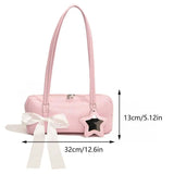 Lkblock Fashion Women's High-end Bow Bag Casual Versatile Portable Large-capacity Storage Square Bag Korean Niche Shoulder Underarm Bag