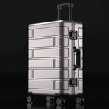 Lkblock All Aluminum Magnesium Alloy Rolling Luggage Case TSA Combination Lock Large Travel Bag with Wheels Business Hand Luggage