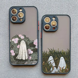 Lkblock Cute Ghost Phone Case For iPhone 16 15 14 Plus 13 12 11 Pro Max Mini XS X XR SE2020 7 8 Plus Shockproof Back Cover Fundas Capa