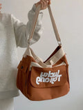 Lkblock Korean Fashion Canvas Bags For Women School Book Bag College Students Crossbody Bags Handbags and Purses Shoulder Bag Bolso