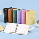 Lkblock A5 A6 A7 Crocodile Color 6 Ring Binder PU Clip-on Notebook Leather Loose Leaf Notebook Cover Notebooks Journal Stationery