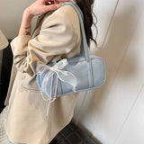 Lkblock Design Small Pu Leather Underarm Bags for Women 2024 New Fashion Trend Y2K Crossbody Bag Shoulder Bag Handbags and Purses