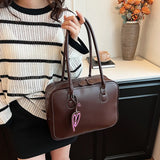 Lkblock Design Retro Small PU Leather Tote Bag for Women 2024 Y2K Retro Fashion Solid Color Underarm Shoulder Bag Handbags