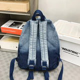 Lkblock Fashion Denim Backpacks Stars Pattern School Bags For Teenage Girls 2024 New Book Bags Women Satchels Small Leisure Travel Bags