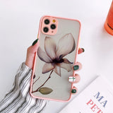 Lkblock Luxury Vintage Rose Flower Phone Case for iPhone 7 8 Plus SE2 X XR XS MAX 12 13 14 11 15 Pro Max Black Back Shockproof Covers