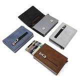 Lkblock New PU Leather Men Wallet Rfid Anti-magnetic Credit Cards Holder with Organizer Coin Pocket & Money Clips Purse