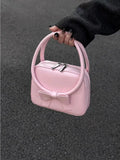 Lkblock Korean 2024 New Sweet Pink Bow Women's Handbag Versatile Small Square Bag Fashion Minimalist Cute Ins