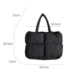 Lkblock Cotton Padded Tote Large Quilted Women Shoulder Bag Puffy Down Space Handbags Luxury Designer Bags for Women Warm Soft Shopper