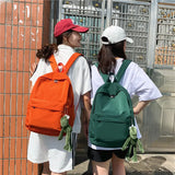 Lkblock Girls' Schoolbag New Simple Korean Version High School Student Backpack School Versatile Casual Computer Bag