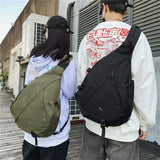 Lkblock Large Capacity Men's Chest Pack Casual Hip Hop Travel Unisex Crossbody Bag High Quality Nylon Storage Shoulder Bag