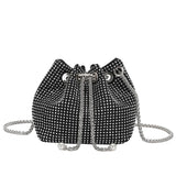 Lkblock Diamonds Women's Shoulder Bag Small String Bucket Bags Evening Party Purse Handbags Fashion Design Female Chain Crossbody Bags