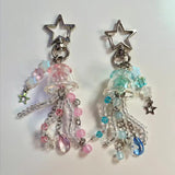 Lkblock Pink Blue Matching Pastel Iridescent Jellyfish Keychains Beaded Y2k