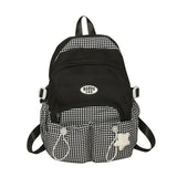 Lkblock Japanese Leisure Ins Literary School Small Fresh Plaid Backpack Female Korean Junior High School Students Backpack