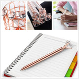 Lkblock Large Diamond Crystal Pen Ballpoint Pen Student Stationery Office Business Gifts 1.0mm Metal Nib Rhinestone Pen Ball Point Pen