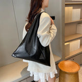 Lkblock Oversized Shoulder Bags For Women Soft Leather Large Capacity Shopping Totes Lightweight Underarm Shoppers Female Handbags