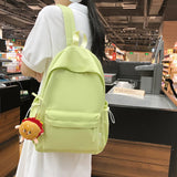 Lkblock 2024 Hot Selling Candy Colored Hamburger Pendant Backpack with College Style Minimalist and Fashionable Girl Backpack