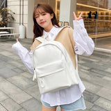 Lkblock Fashion Woman Backpack Large Capacity Leather Laptop Bagpack High Quality Book Schoolbag for Teenage Girls Student Mochila