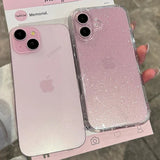 Lkblock 2024 New Luxury Bling Glitter Transparent Phone Case For iPhone 16 15 14 13 12 11 Pro Max 16 Plus Soft TPU Shockproof Back Cover