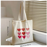 Lkblock Heart-shaped Printed Canvas Bag