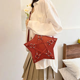 Lkblock Dark Harajuku Style Pentagram Bag, Y2K Star Shaped Backpack, Vintage Steampunk Daypack for Cool Girls