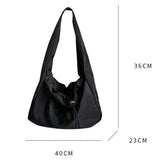 Lkblock Women Bag New Nylon Bucket Fashion Solid Zipper SOFT Shoulder Bag Purses And Handbags Luxury Designer Black Tote Bag