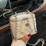 Lkblock PU Luxury Mini Box Crossbody Bags For Women Luxury Square Adjustable Chain Crossbody Women Girl Shoulder Flap Bag