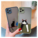 Lkblock Various Style Cat Phone Case For iPhone 16 15 13 12 11 14 Pro Max Mini 14 Plus shell SE2 8 7 Plus X XS XR Shockproof Back Covers