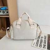 Lkblock Large Capacity Canvas Handbags For Women Solid Classic Packages For Men 100% Cotton Korea Messenger Bags Unisex Cloth Satchels