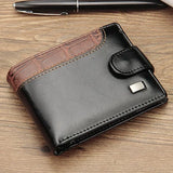 Lkblock 2024 New Patchwork Leather Men Wallets Short Male Purse with Coin Pocket Card Holder Brand Trifold Wallet Men Clutch Money Bag