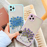 Lkblock Retro Oil Painting Flower Phone Case For iPhone 11 12 Pro Max 15 Pro Max 13 12 Mini X XR XS SE 2020 8 7 Plus 14 Plus Covers