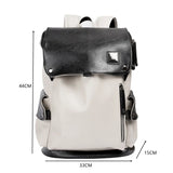 Lkblock Fashion Large Capacity Men's Backpack Casual Business15.6inch Laptop Backpacks Men Bags Luxury PU Leather Backpack Mochila