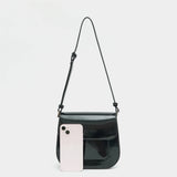 Lkblock Casual Patent Leather Saddle Bag Fashion Designer Crossbody Bags for Women Cover Phone Flap Brands Shoulder Bag Handbags