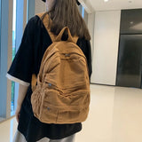 Lkblock Girl Fabric School Bag New Fashion College Student Vintage Women Backpack Canvas Female Laptop Bag Travel Kawaii Ladies Backpack