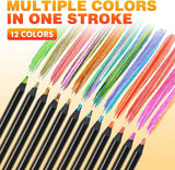 Lkblock Rainbow Color Pencils for Kids, Concentric Gradient Crayons, Art Painting, Drawing Stationery, 10 PCs/Set, 7 Colors, Kawaii