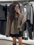 Lkblock Elegant Female Cape Solid Long Sleeve Coat Fashion Scarf Collar Warm Women Short Jacket 2024 Autumn Winter New Commuting Outwear